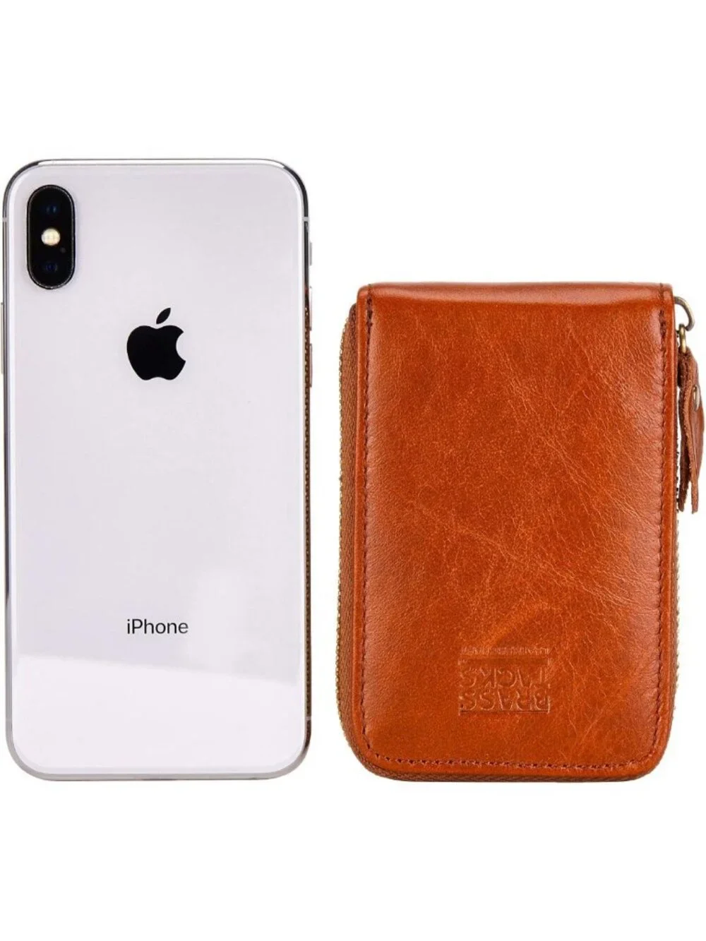 Vintage Handmade Leather RFID Blocking Wallet, Multi Card Case with Zipper